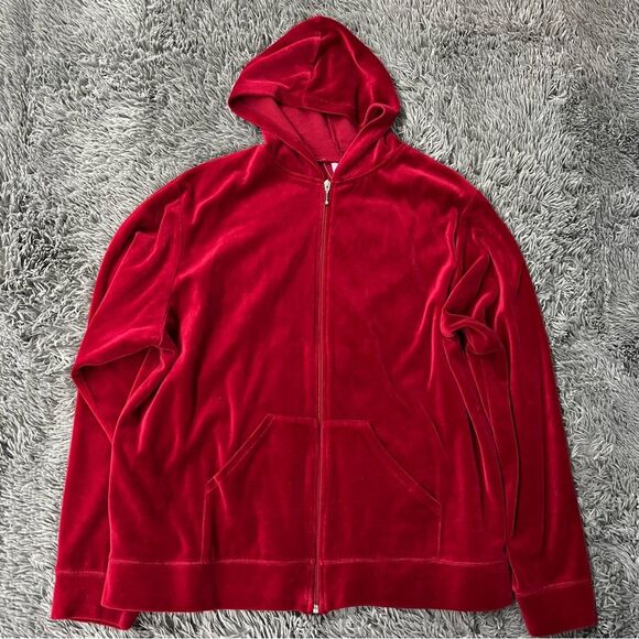 R Maternity Red Zip Up Sweatshirt Size XL - Picture 1 of 8